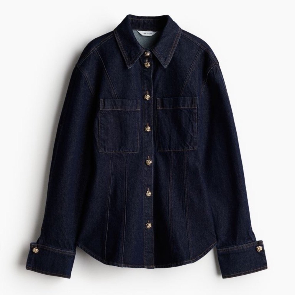 H&M Defined Waist Denim Shirt NWT XS